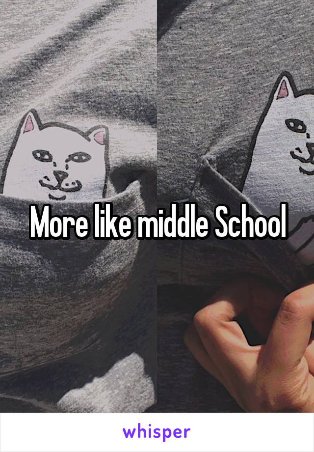 More like middle School