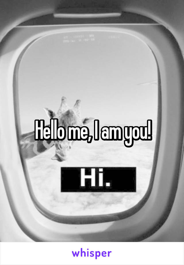 Hello me, I am you!