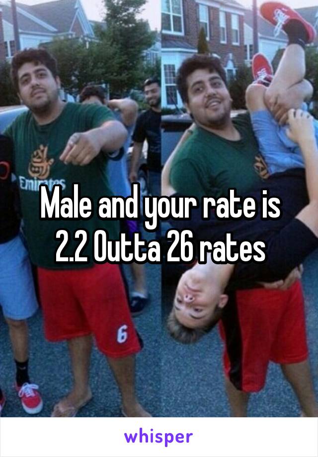 Male and your rate is 2.2 0utta 26 rates