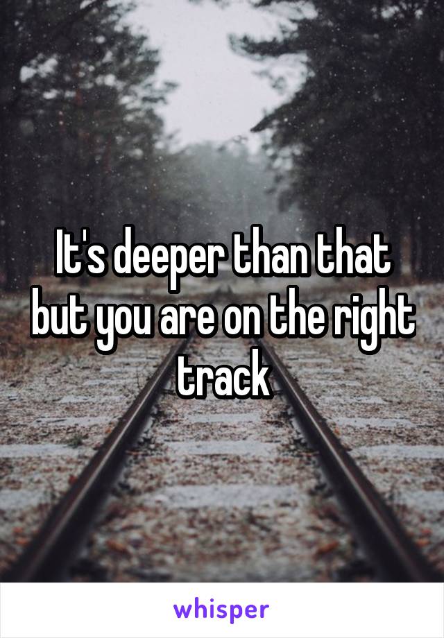 It's deeper than that but you are on the right track