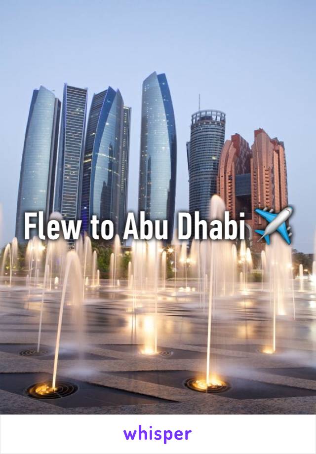 Flew to Abu Dhabi ✈️