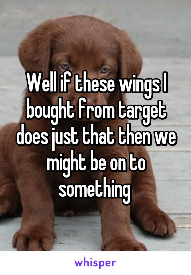 Well if these wings I bought from target does just that then we might be on to something 