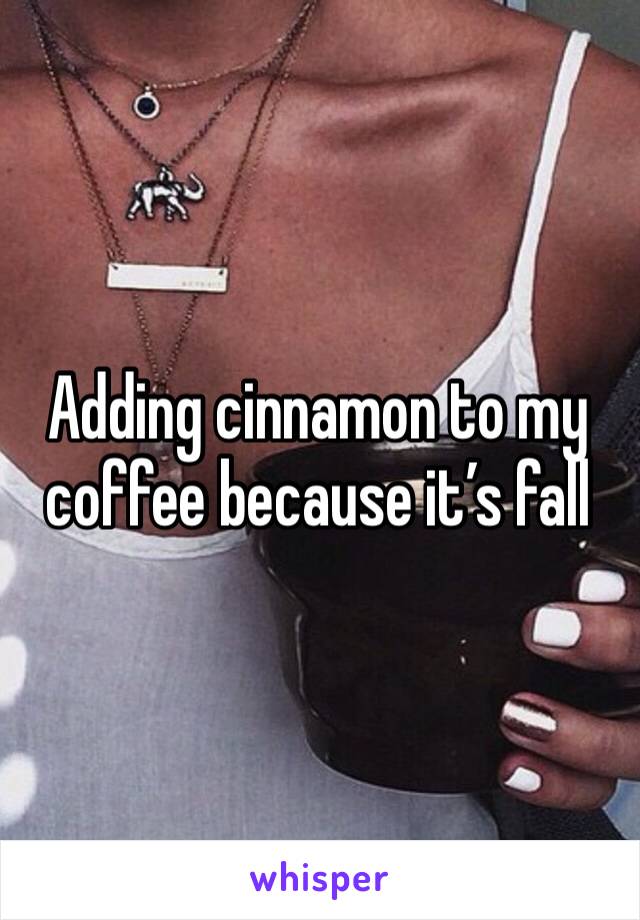 Adding cinnamon to my coffee because it’s fall