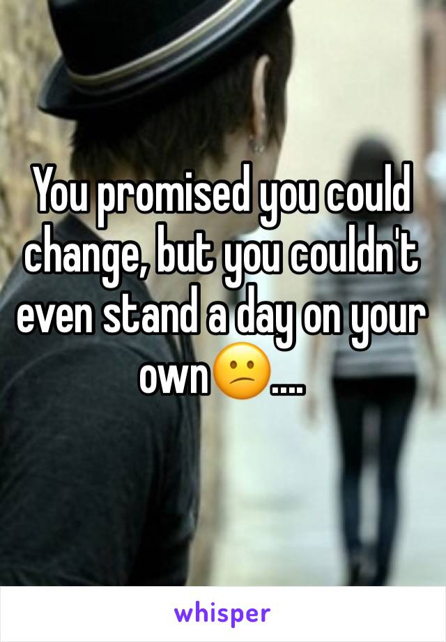 You promised you could change, but you couldn't even stand a day on your own😕....