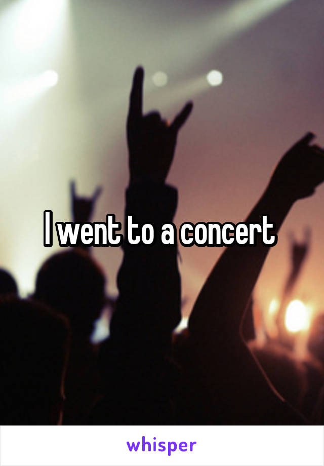 I went to a concert 