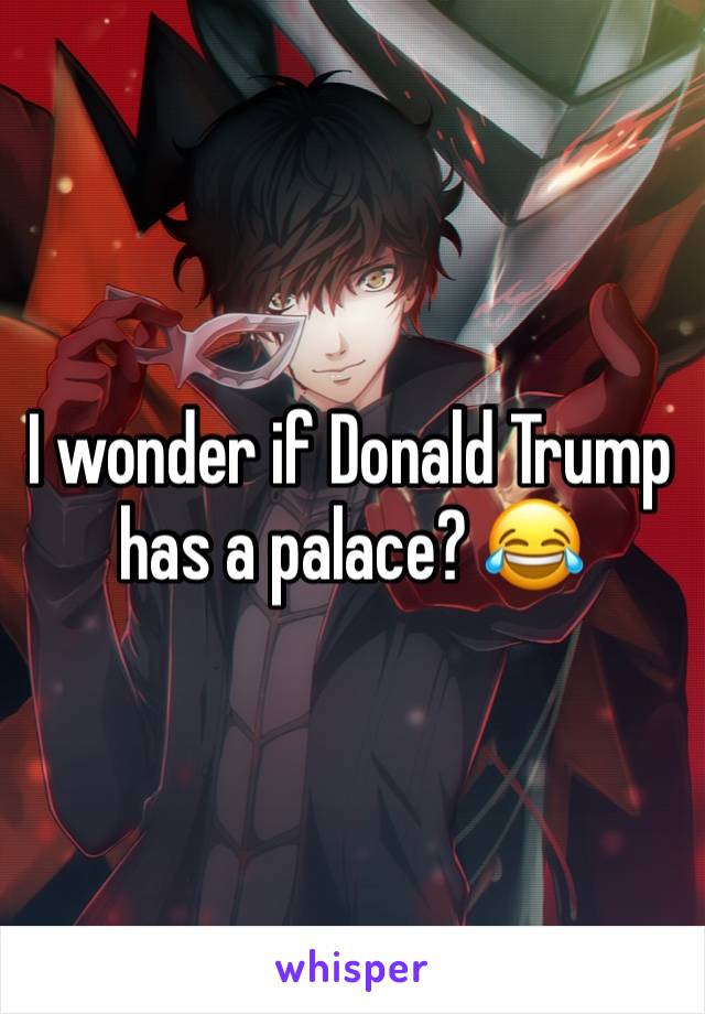 I wonder if Donald Trump has a palace? 😂