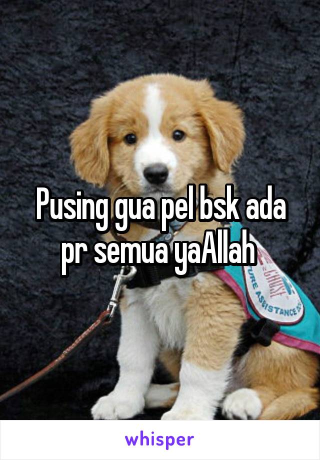 Pusing gua pel bsk ada pr semua yaAllah 