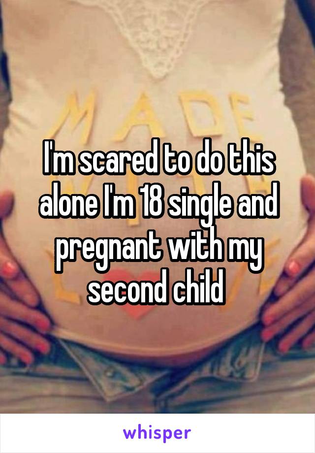 I'm scared to do this alone I'm 18 single and pregnant with my second child 