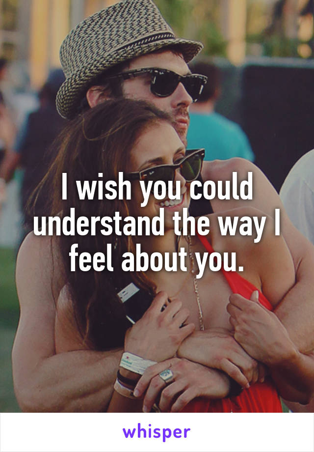 I wish you could understand the way I feel about you.