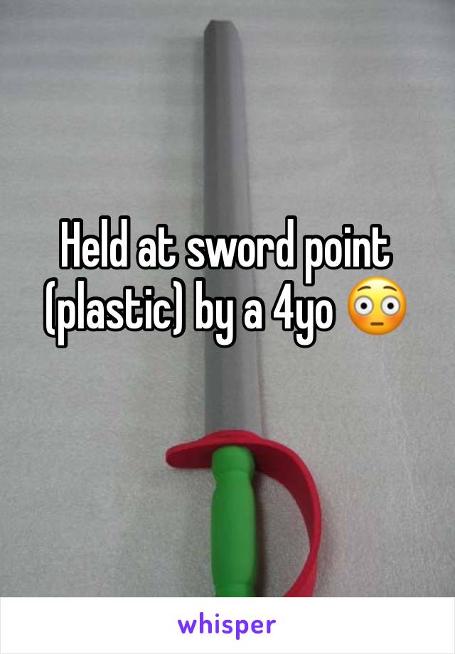 Held at sword point (plastic) by a 4yo 😳