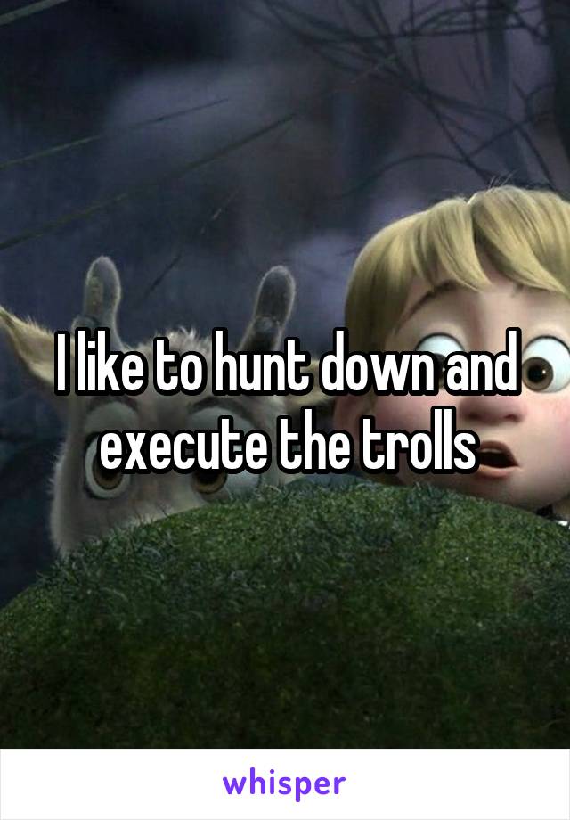 I like to hunt down and execute the trolls