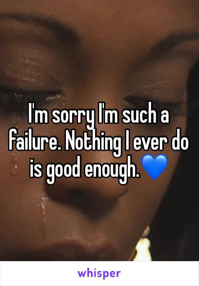 I'm sorry I'm such a failure. Nothing I ever do is good enough.💙