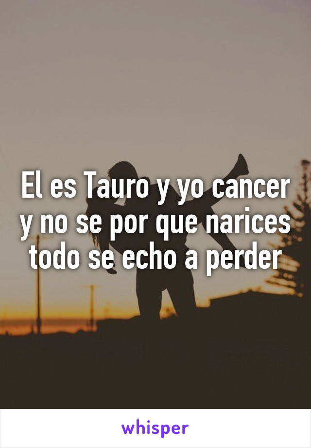 El es Tauro y yo cancer y no se por que narices todo se echo a perder