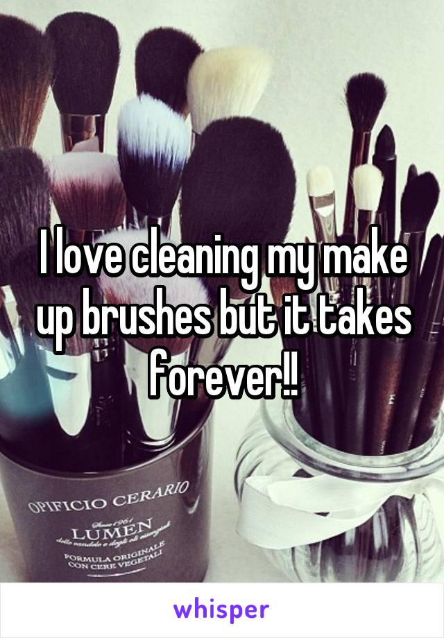 I love cleaning my make up brushes but it takes forever!!