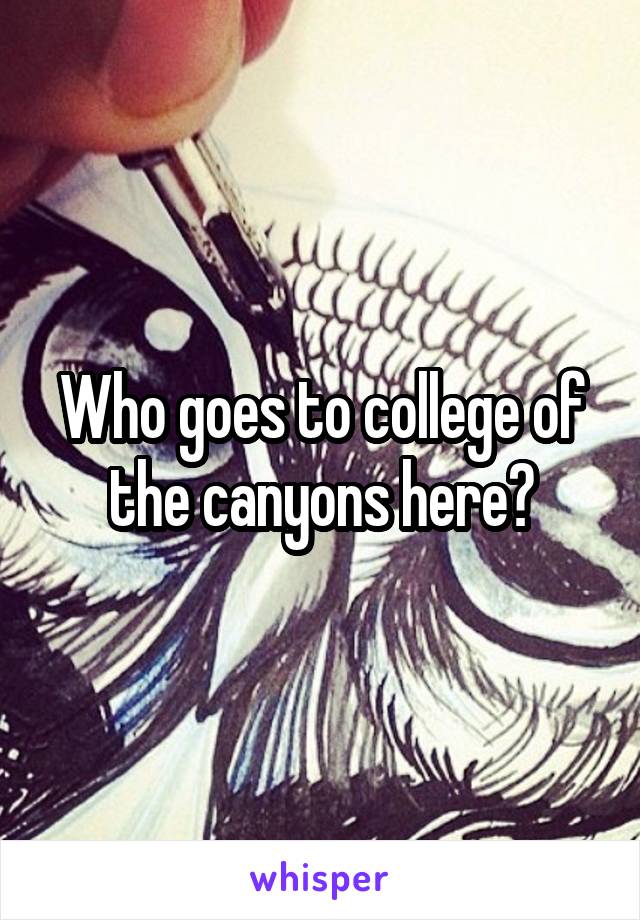 Who goes to college of the canyons here?