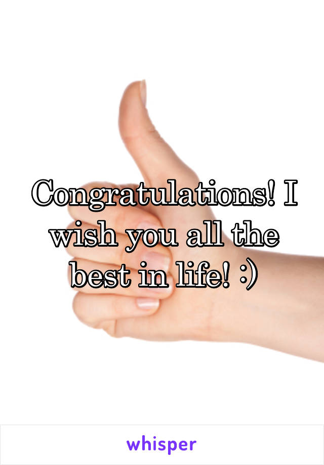 Congratulations! I wish you all the best in life! :)