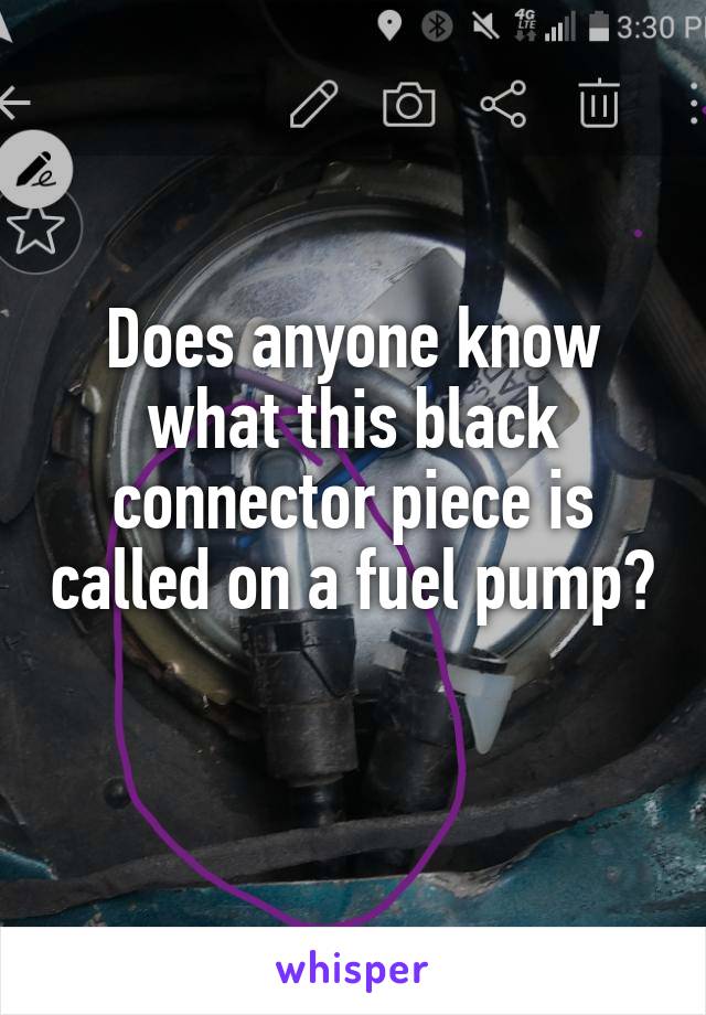 Does anyone know what this black connector piece is called on a fuel pump? 