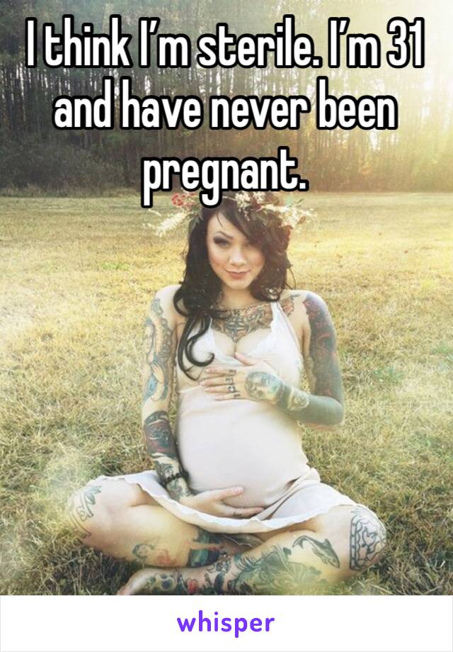 I think I’m sterile. I’m 31 and have never been pregnant. 