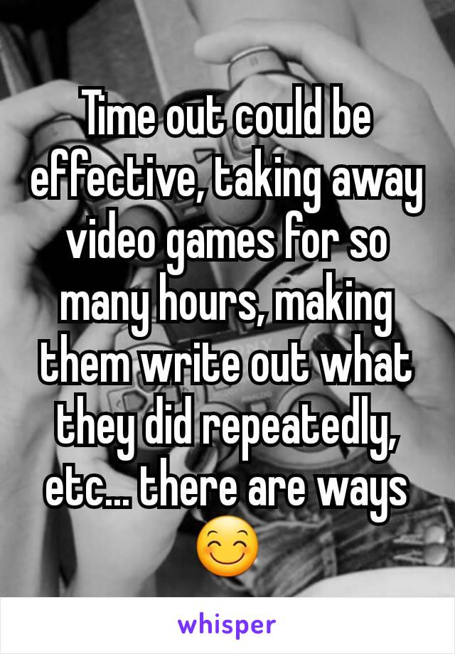 Time out could be effective, taking away video games for so many hours, making them write out what they did repeatedly, etc... there are ways 😊