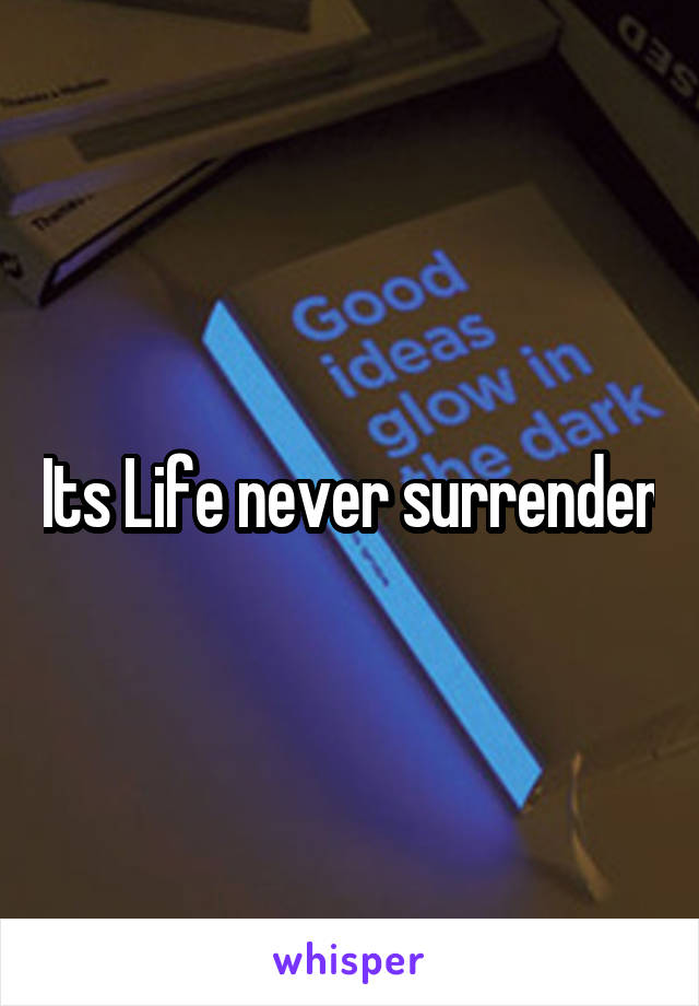 Its Life never surrender