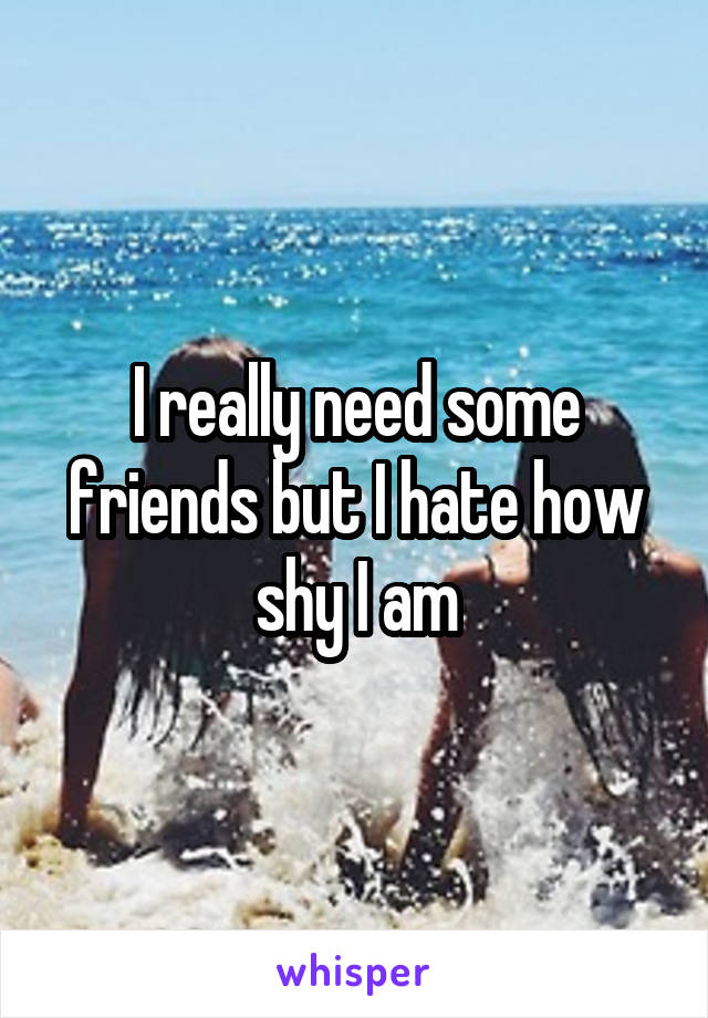 I really need some friends but I hate how shy I am