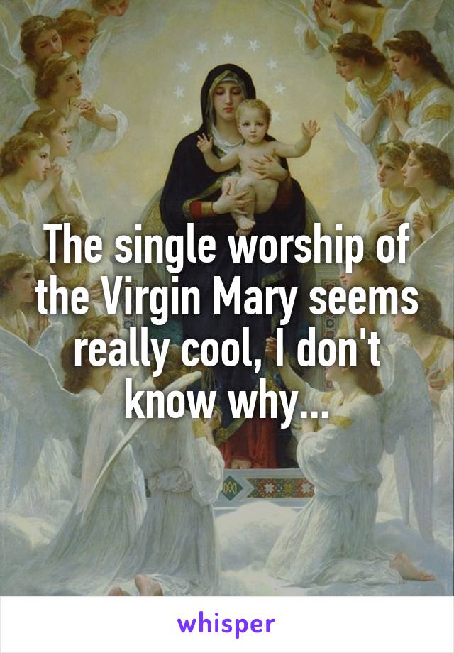 The single worship of the Virgin Mary seems really cool, I don't know why...