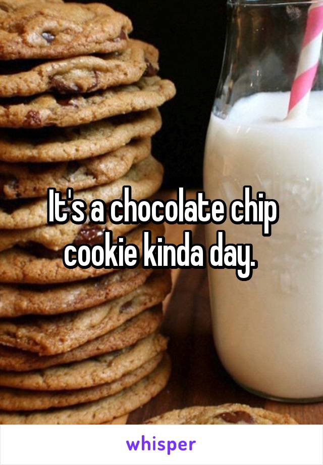 It's a chocolate chip cookie kinda day. 