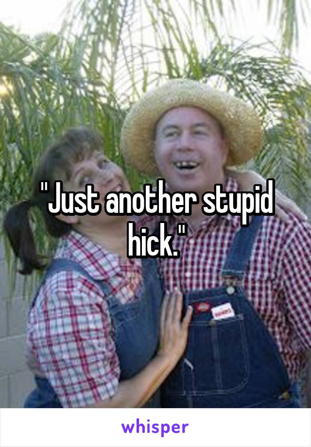 "Just another stupid hick."