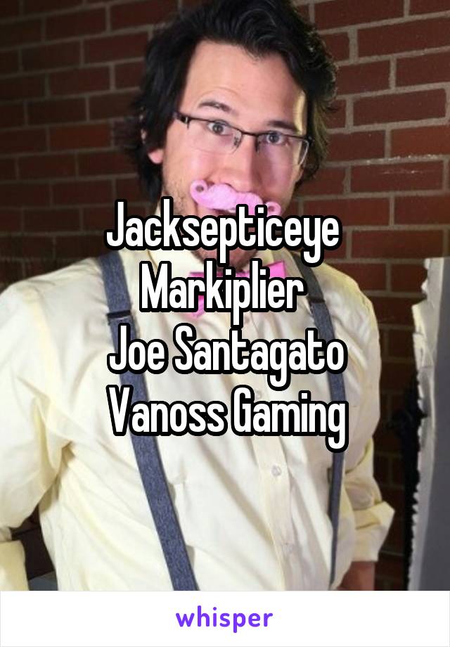 Jacksepticeye 
Markiplier 
Joe Santagato
Vanoss Gaming