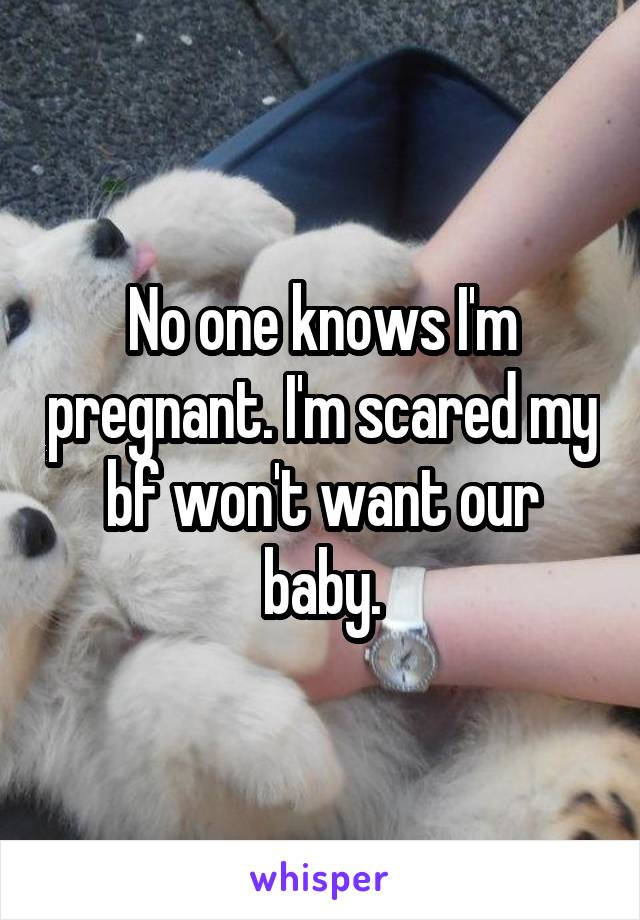 No one knows I'm pregnant. I'm scared my bf won't want our baby.