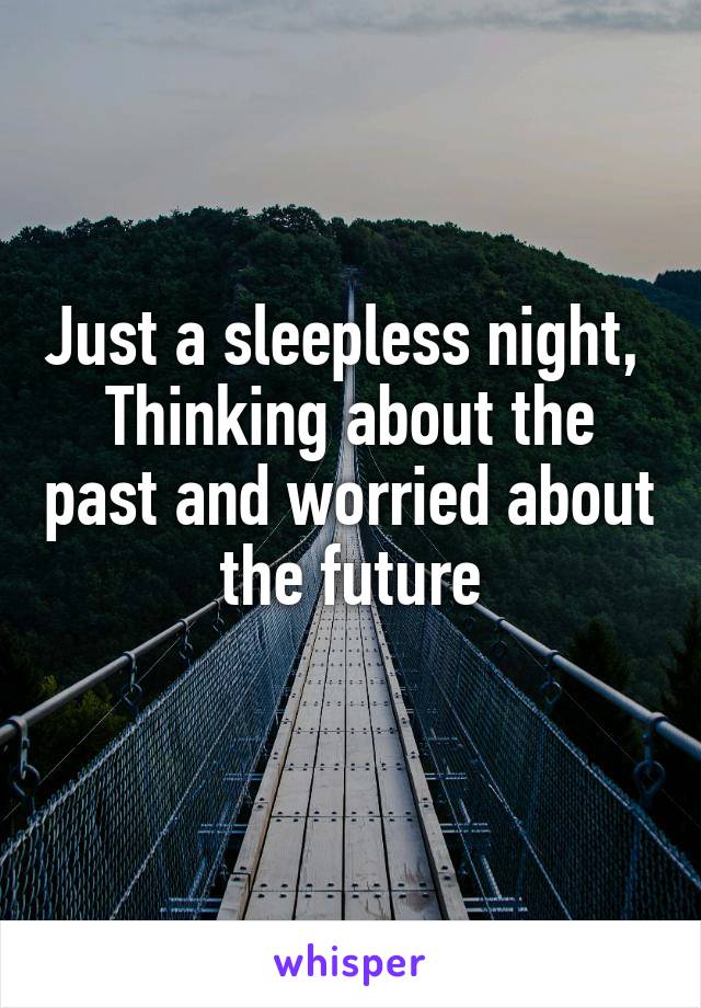 Just a sleepless night, 
Thinking about the past and worried about the future

