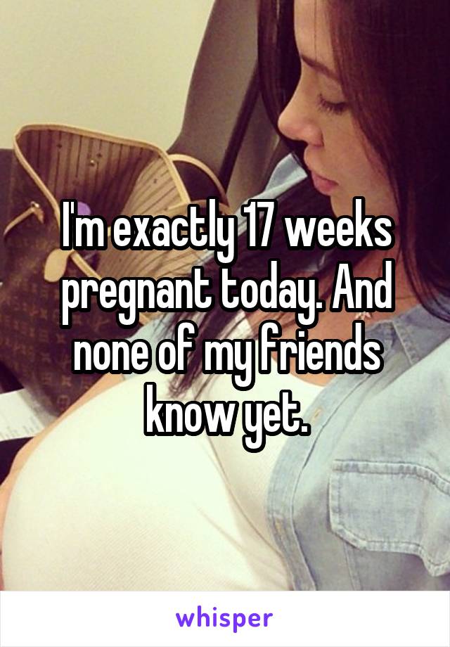 I'm exactly 17 weeks pregnant today. And none of my friends know yet.