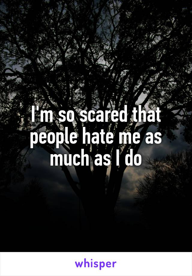 I'm so scared that people hate me as much as I do