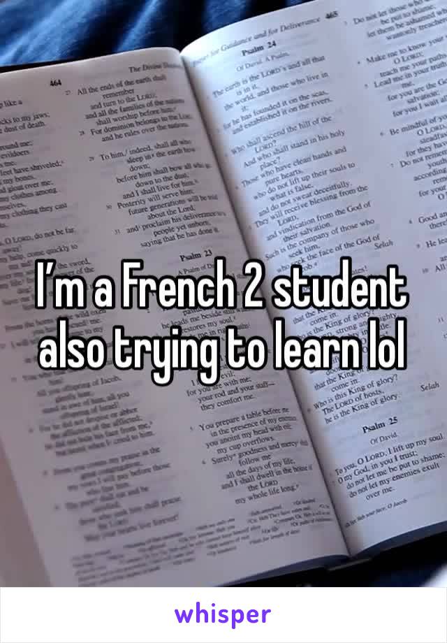 I’m a French 2 student also trying to learn lol