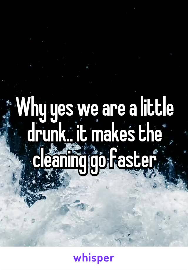 Why yes we are a little drunk.. it makes the cleaning go faster