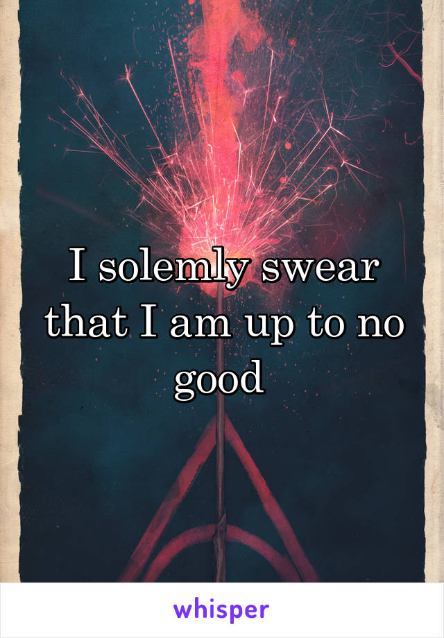 I solemly swear that I am up to no good 