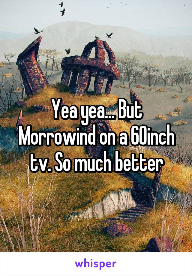 Yea yea... But Morrowind on a 60inch tv. So much better