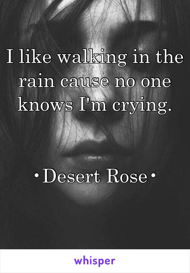 I like walking in the rain cause no one knows I'm crying. 


•Desert Rose•