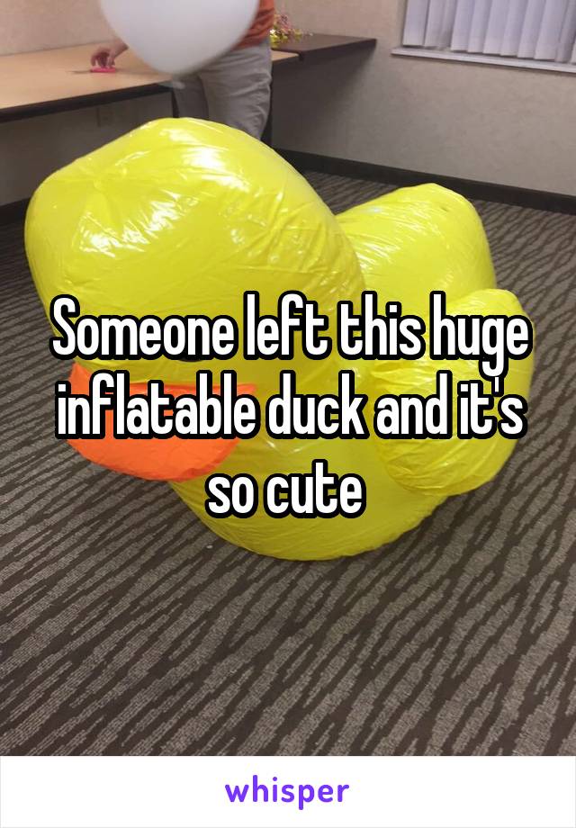 Someone left this huge inflatable duck and it's so cute 