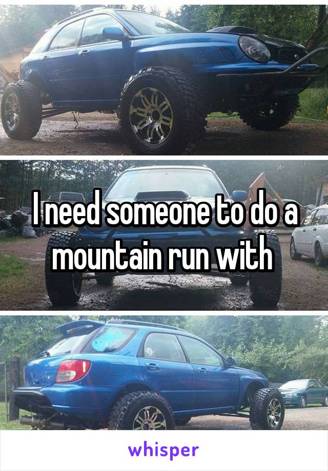 I need someone to do a mountain run with 