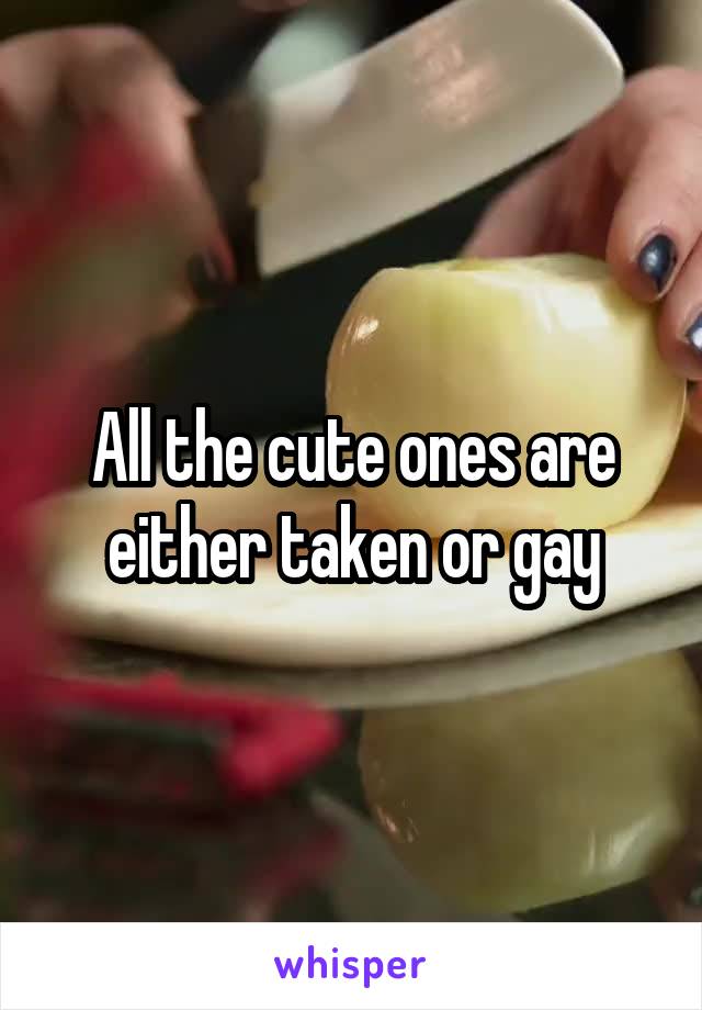 All the cute ones are either taken or gay