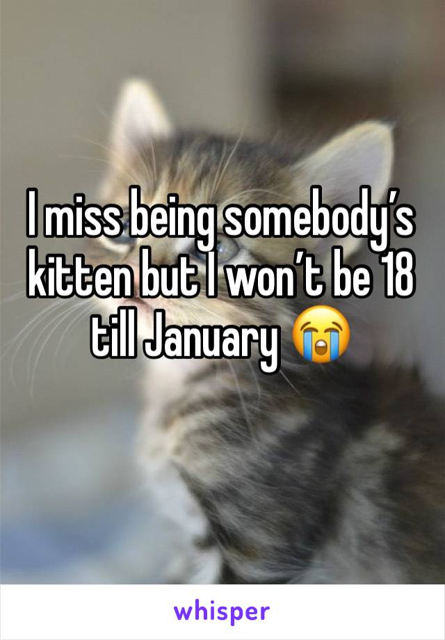 I miss being somebody’s kitten but I won’t be 18 till January 😭