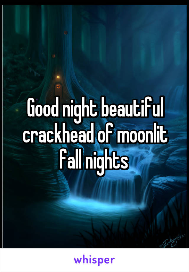 Good night beautiful crackhead of moonlit fall nights 