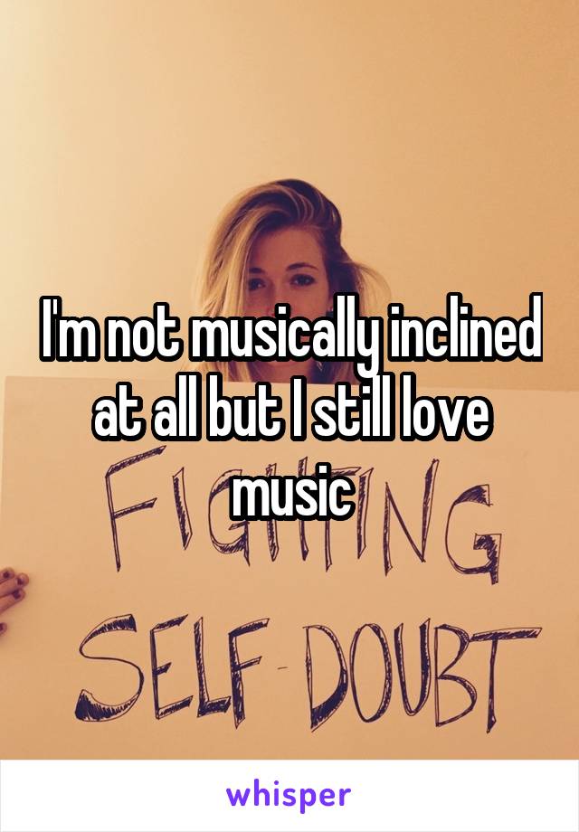 I'm not musically inclined at all but I still love music