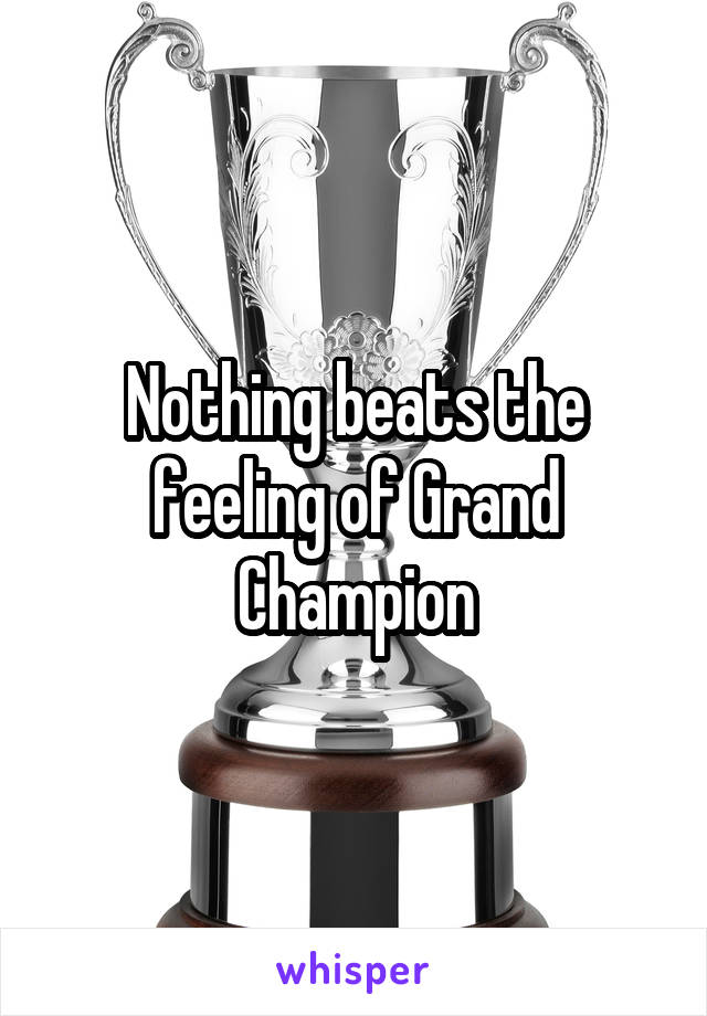 Nothing beats the feeling of Grand Champion