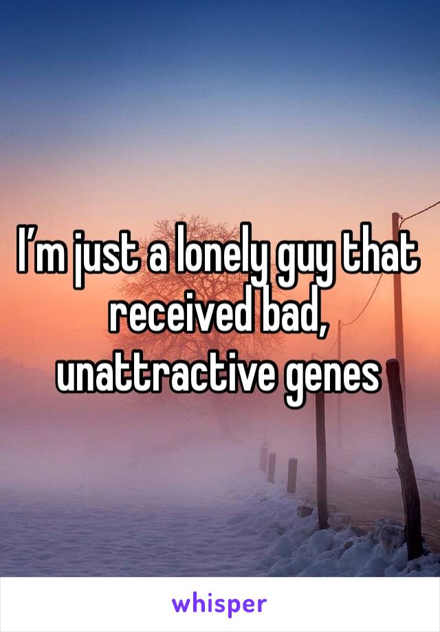 I’m just a lonely guy that received bad, unattractive genes