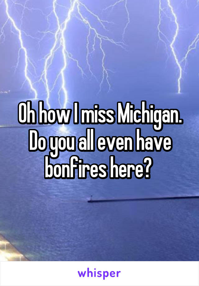 Oh how I miss Michigan. Do you all even have bonfires here? 