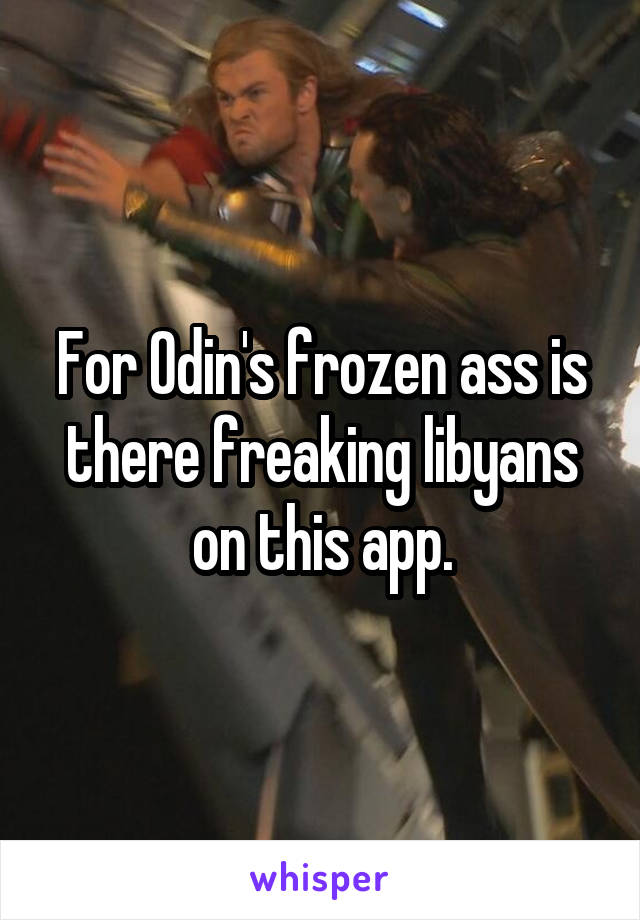 For Odin's frozen ass is there freaking libyans on this app.