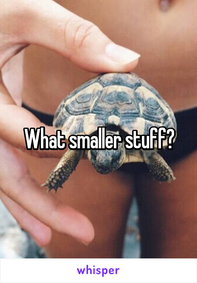 What smaller stuff?