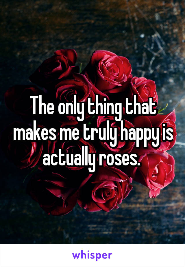 The only thing that makes me truly happy is actually roses. 